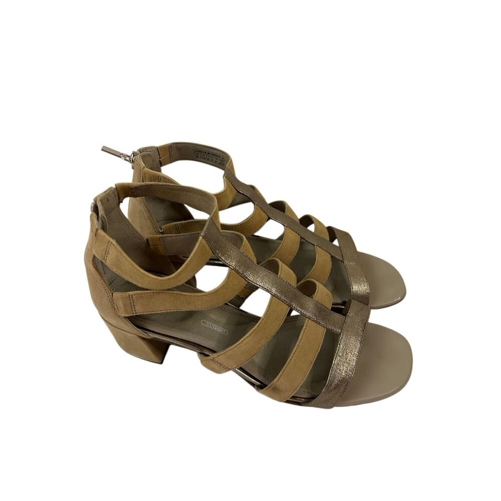 Rockport womens size 10 Chunky Heel total motion‎ chunky heel gold brown